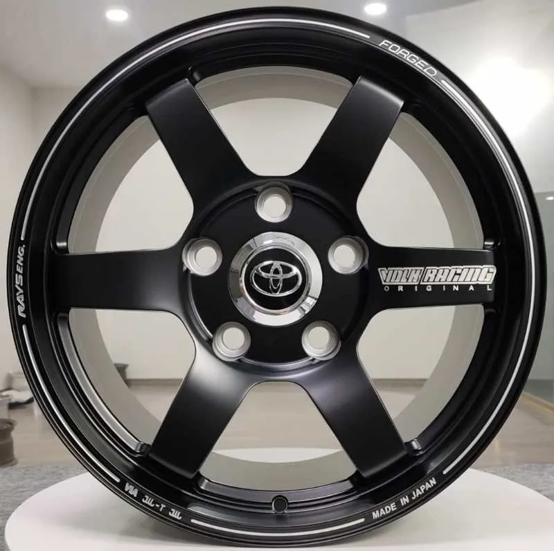 1 Piece Forged T6061 Alloy Rims Sport Aluminum Wheels for Customized T6061 Material with Matt Black+Milling Engravings