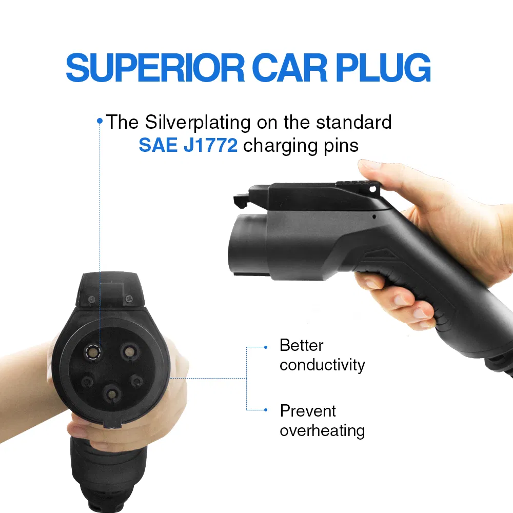10/16A Type1 EV Charging Box EV Home Charger for Elecrtric Cars with LCD Schuko Plug