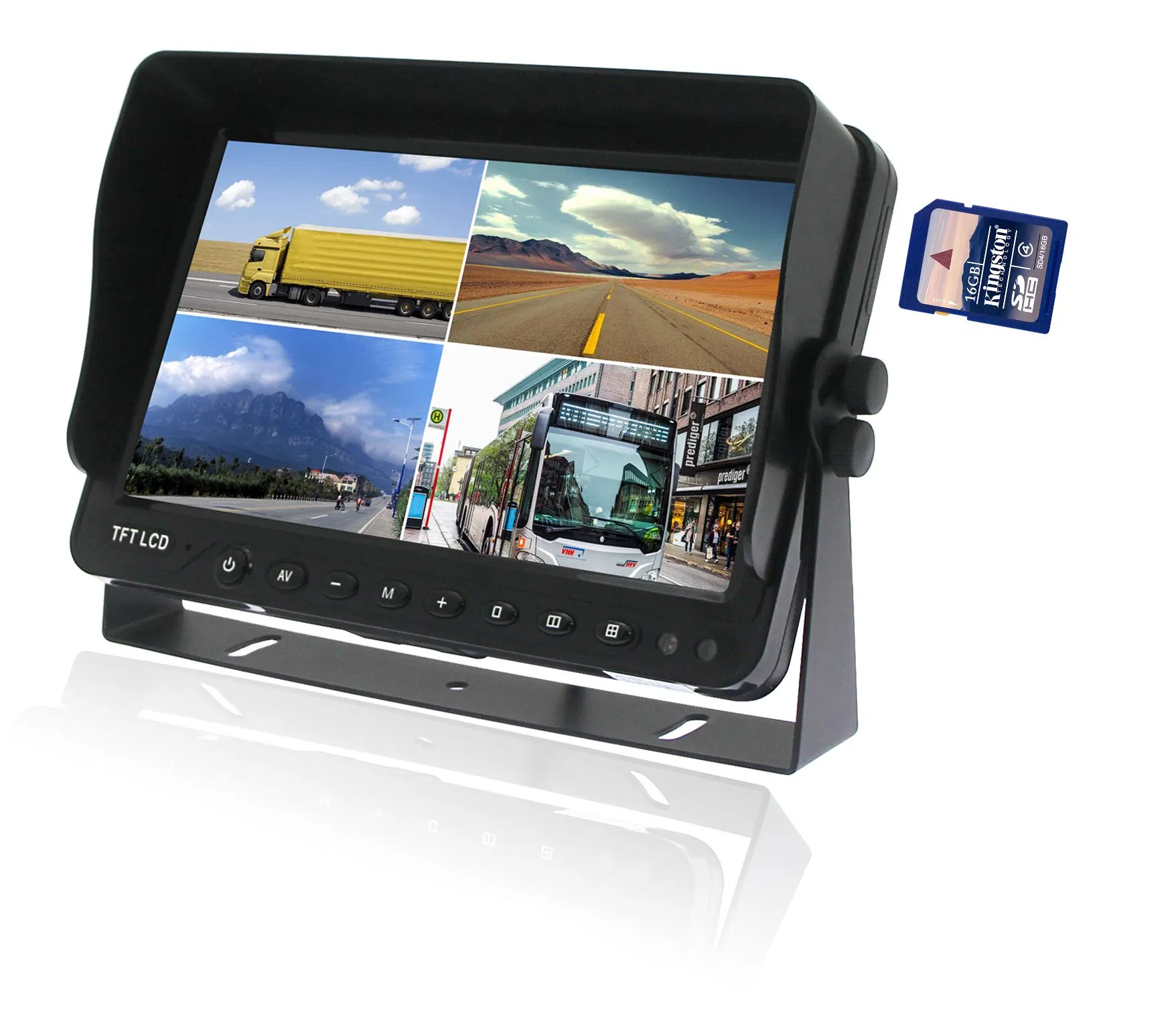 10.1inch HD 720p 2.4G Wireless Mobile Quad LCD Monitor DVR