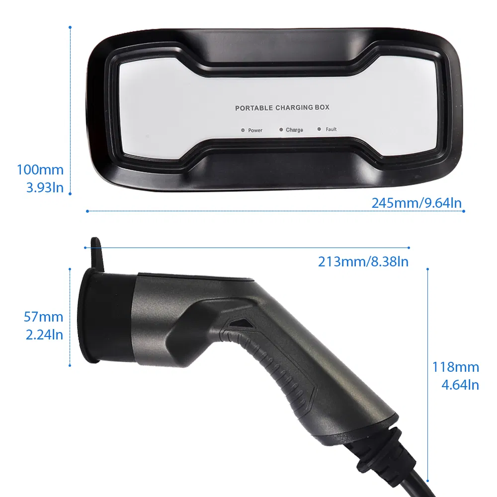 10A IEC 62196-2 Portable EV Mode 2 Charger for Electric Vehicle Charging Cable BS Plug
