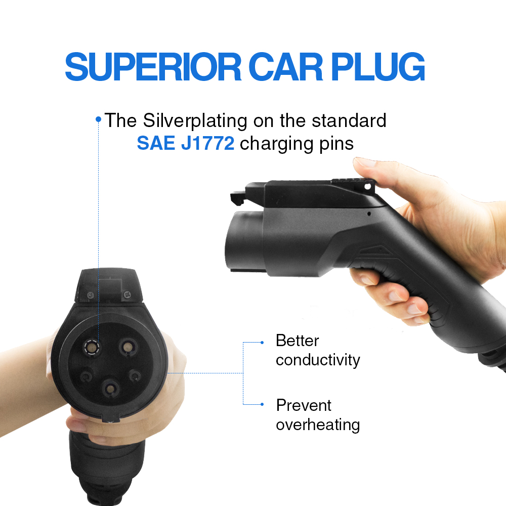 32A Evse Type 1 Portable Electric Charger with NEMA Plug