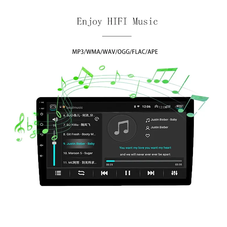Best Selling 1024*600 HD Touch Screen 9 Inch Universal Android 8.1 Car Radio GPS for Toyota Corolla with GPS