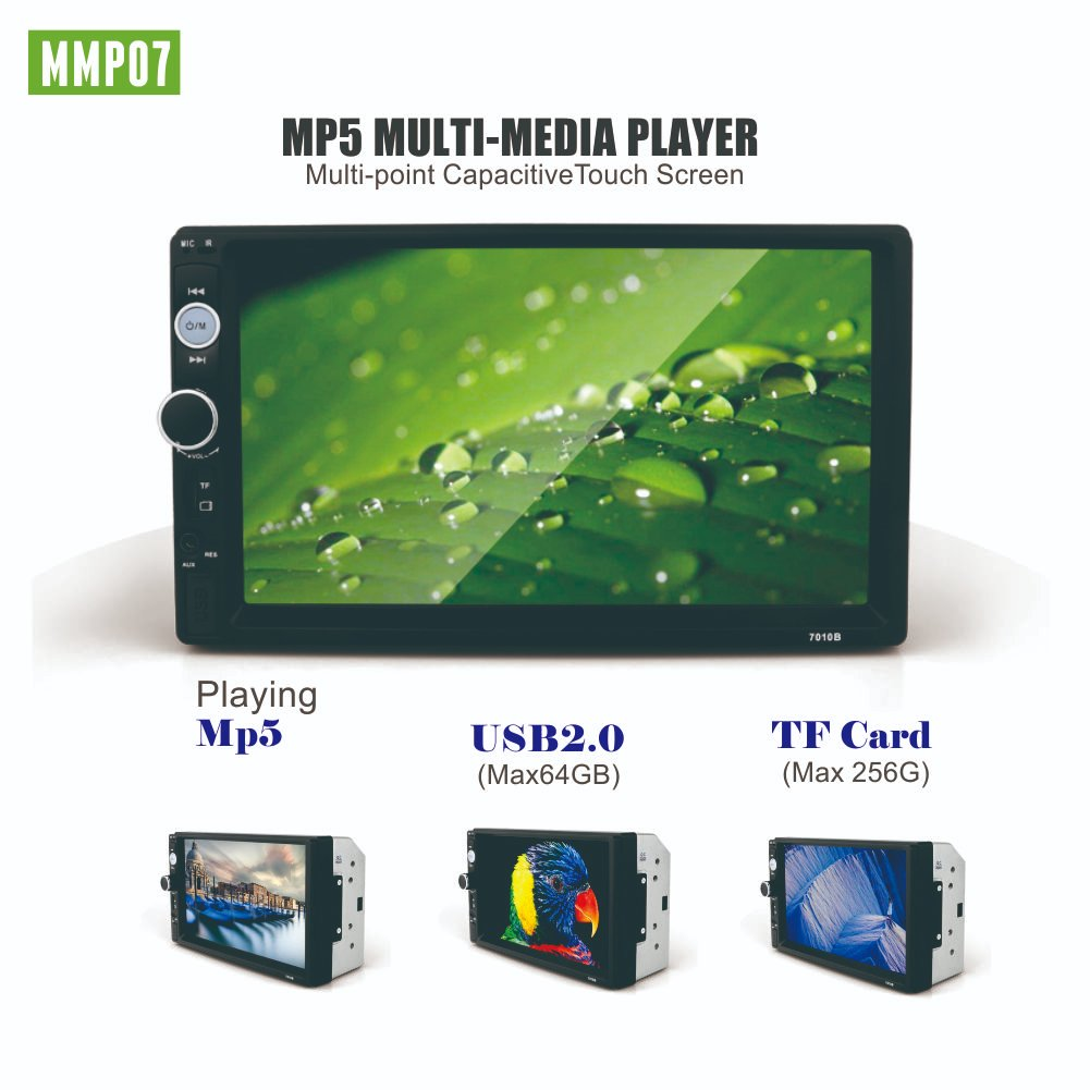 Car Dynamic Modern Player Sunplus System HD1080p Touch Screen 7 Inch Car Radio MP5 with Mirror Link