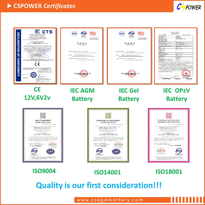 Cspower Battery Starter-AGM-12 Volt-Auto-Car-Battery/AGM Start-Stop Battery/Acid Battery/Batteries/Starting-Battery/Battery-Power