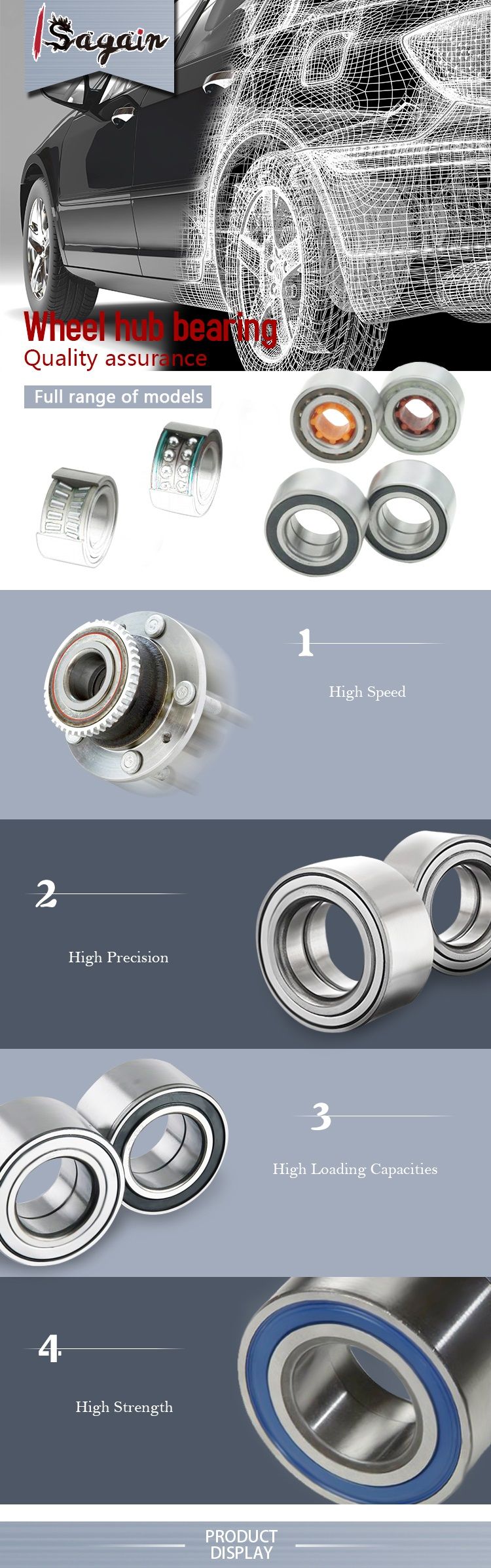 Hub Bearing 40kwd02 Auto Wheel Bearing Dac40750050 F15129 Mr9924525 Sizes 40*75*50mm