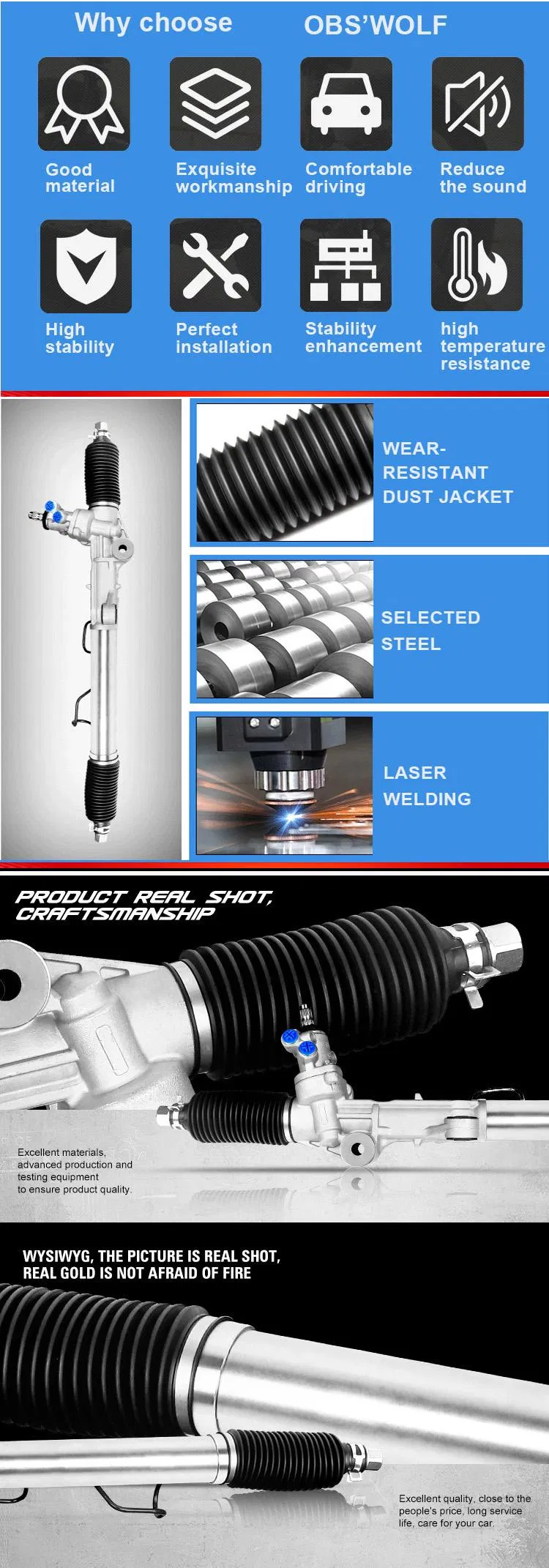 LHD Electric Power Steering Gear Auto Parts Steering Rack and Pinion for Audi Q5 Q5l 20118-2021 4K1423055 4n0909144 4m2423105